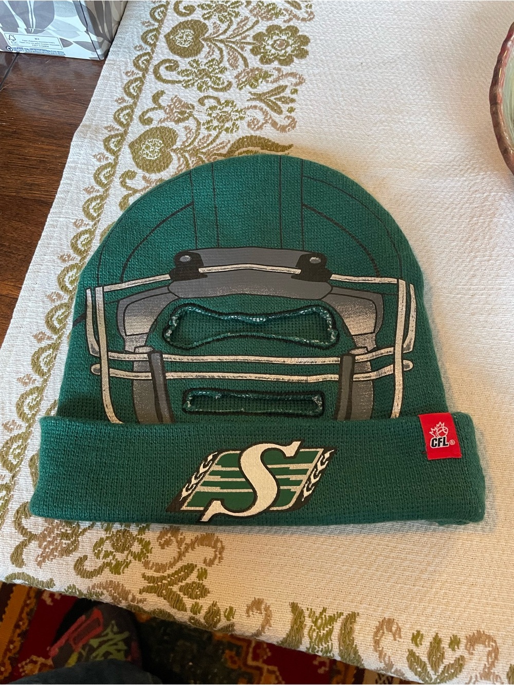 Saskatchewan Roughriders Green Helmet Beanie - CFL